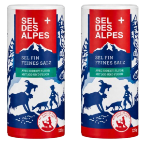 Sel Des Alpes - 2x250 g of Salt with Iodine and Fluoride